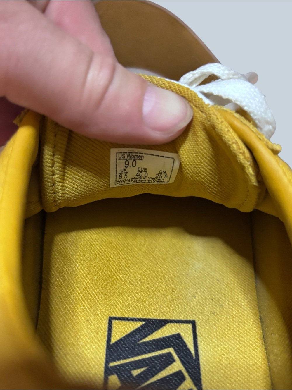 Vans Yellow Low-Top Sneakers with White Side Stripe - Picture 5 of 5
